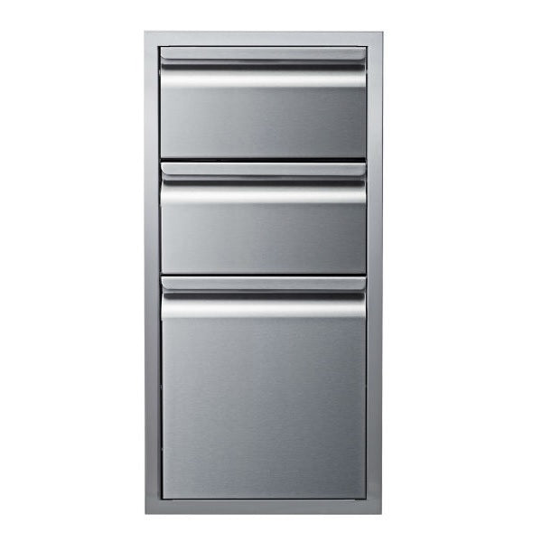 Memphis VGC15DB3 15" Stainless Steel Three Drawer Stack