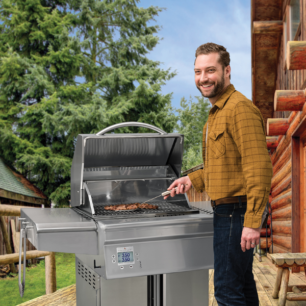 memphis Beale Street grill with man grilling outdoors