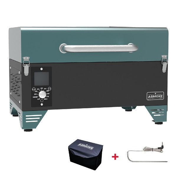 ASMOKE AS300 24" Pine Green Portable Wood Pellet Grill