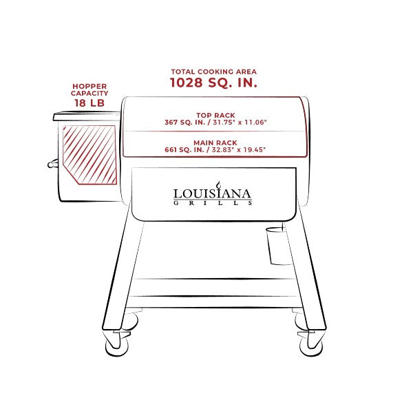 Louisiana Grills 1000 Black Label Series Freestanding Pellet Grill w/ Wifi Control