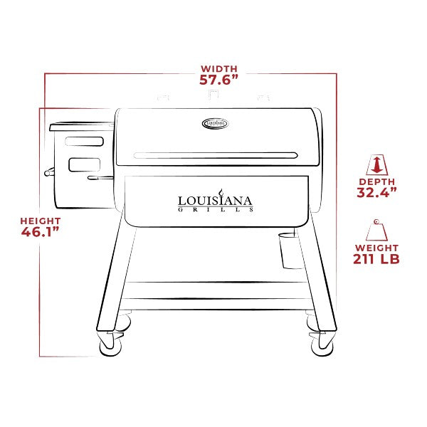 Louisiana Grills 1200 Black Label Series Freestanding Pellet Grills w/ Wifi Control