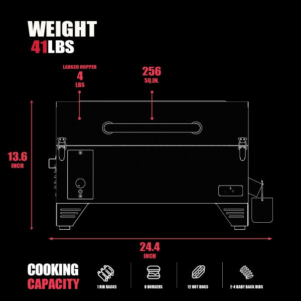 ASMOKE AS300 24" Tahoe Blue Portable Wood Pellet Grill