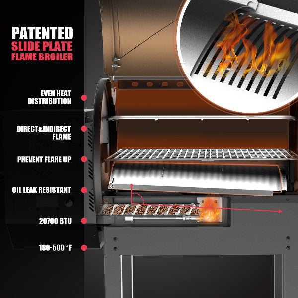 ASMOKE AS660 54" Dark Bronze Signature Wood Freestanding Pellet Grill