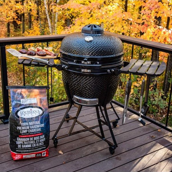 Louisiana Grills LG K22BLK 22" Black Ceramic Kamado Charcoal Grill