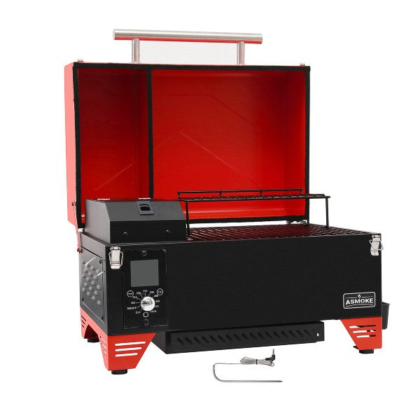 ASMOKE AS350 24" Burgundy Red Portable Wood Pellet Grill and Smoker